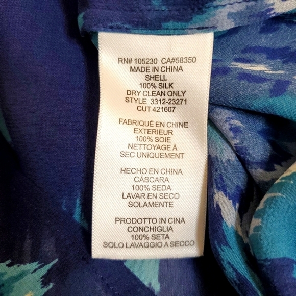 Joie Sheer Silk Watercolor Blouse Top - Picture 11 of 11